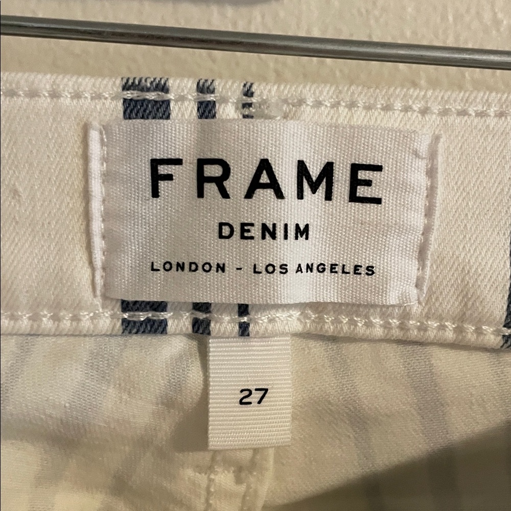 Frame‎ Le High Flare Jeans Women’s Size 26 High Rise Birkin Stripe White Blue - Picture 8 of 11